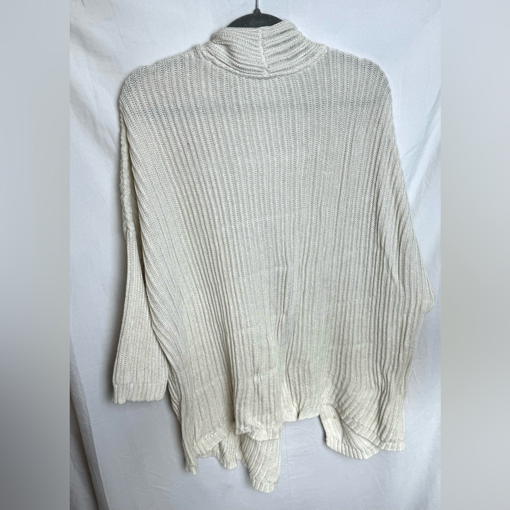 J Jill Cream Knit Ribbed Open Front Cardigan Size 2X - Picture 8 of 11